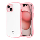 iFace First Class phone case for iPhone 13 14 15 in pastel pink and white
