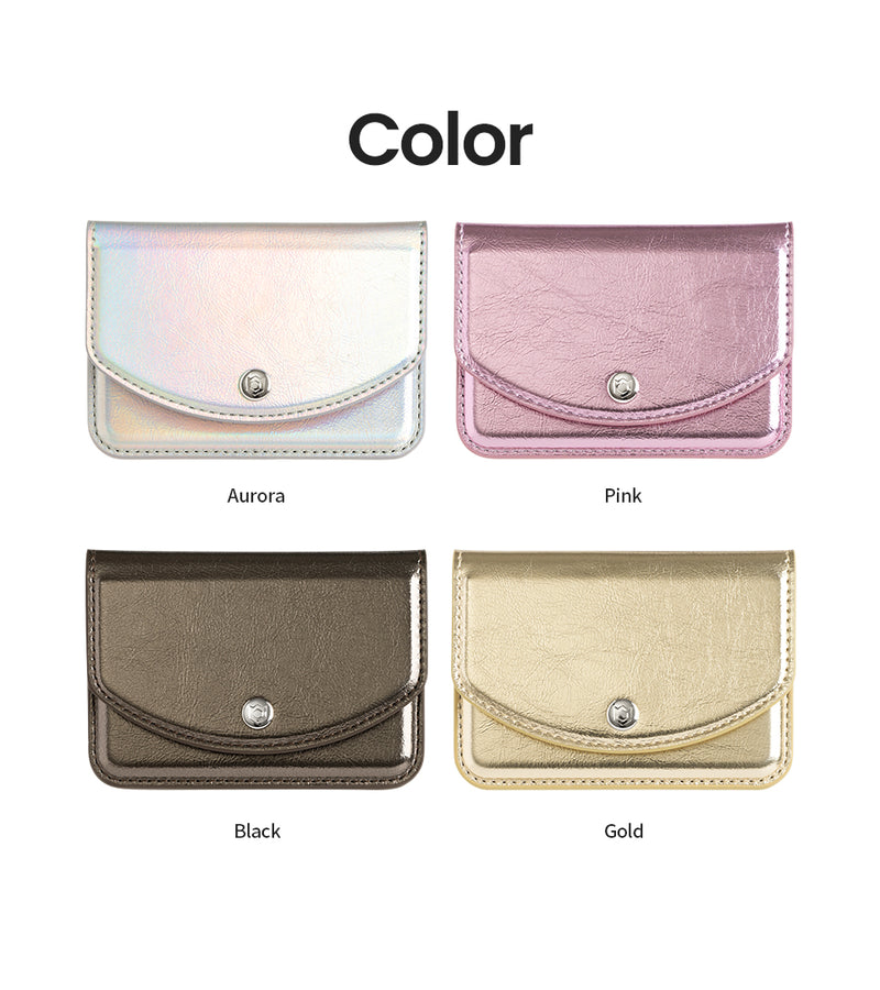 Side Flap Card Wallet <b> Gold </b>