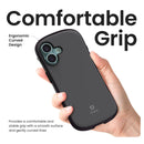 iFace First Class MagSynq case with ergonomic curved design for comfortable grip, shown held in hand